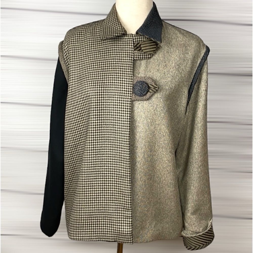 Patchwork Colorblock Jacket Handmade by Markie Roe Designs Boxy Style size M